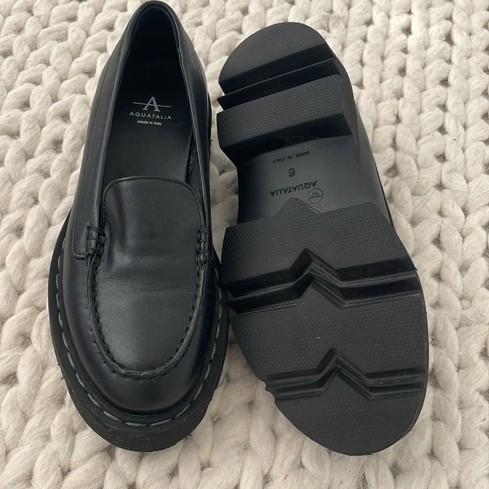 AQUATALIA HAYLEY WATER RESISTANT PLATFORM LOAFERS SIZE 6 - Picture 4 of 5